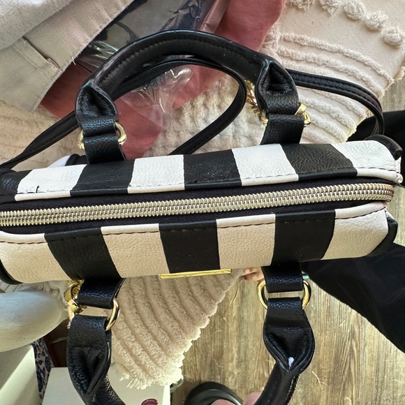 Betsey Johnson Stripe Mini Satchel/Crossbody - Picture 5 of 5